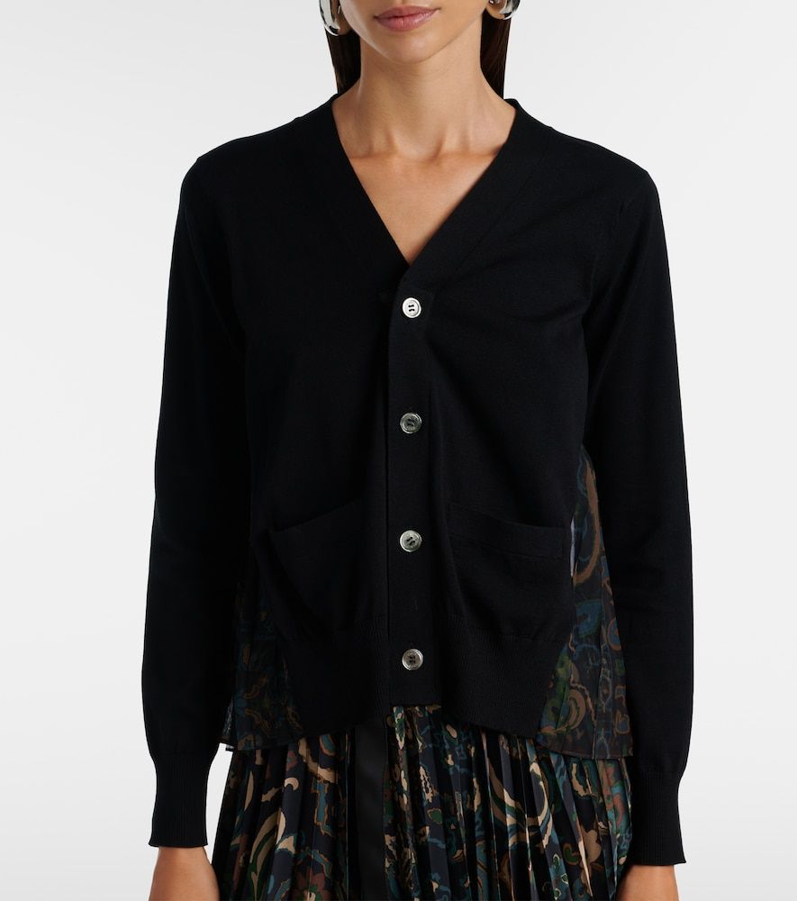 Sacai Cardigan en tulle de coton - Sacai - Modalova