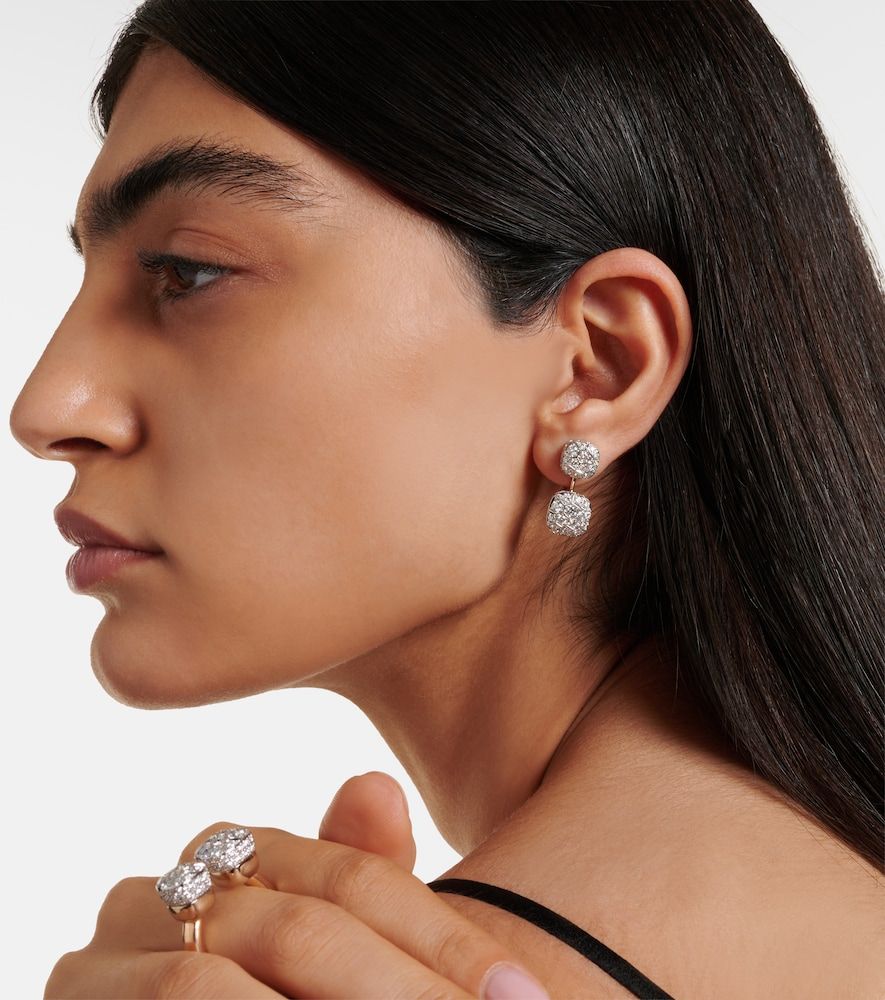 Boucles d'oreilles Nudo en or rose et blanc 18 ct et diamants - Pomellato - Modalova