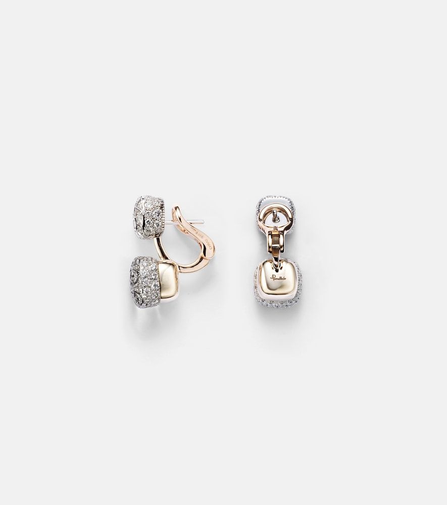Boucles d'oreilles Nudo en or rose et blanc 18 ct et diamants - Pomellato - Modalova