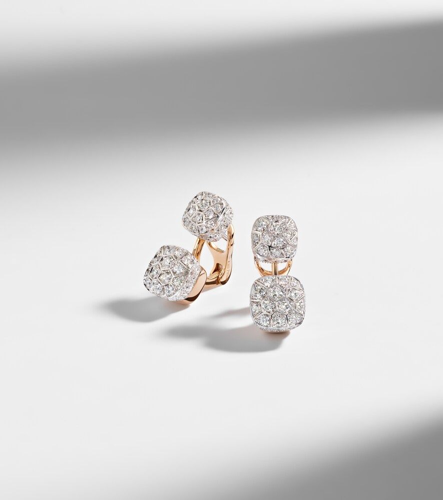 Boucles d'oreilles Nudo en or rose et blanc 18 ct et diamants - Pomellato - Modalova