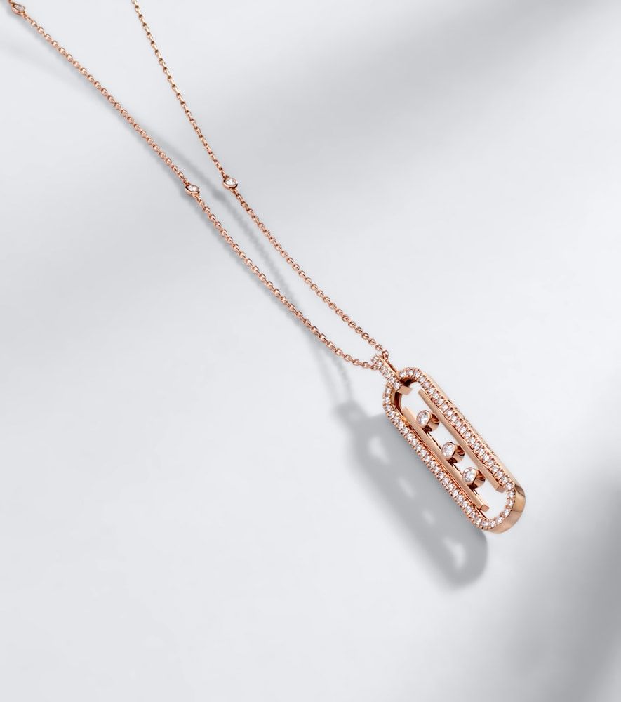 Collier Move 10th en or rose 18 ct et diamants - Messika - Modalova