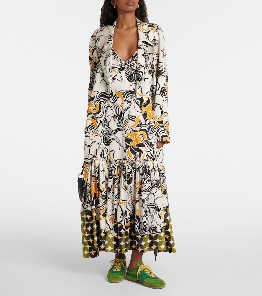 Manteau en satin imprimé - Dries Van Noten - Modalova