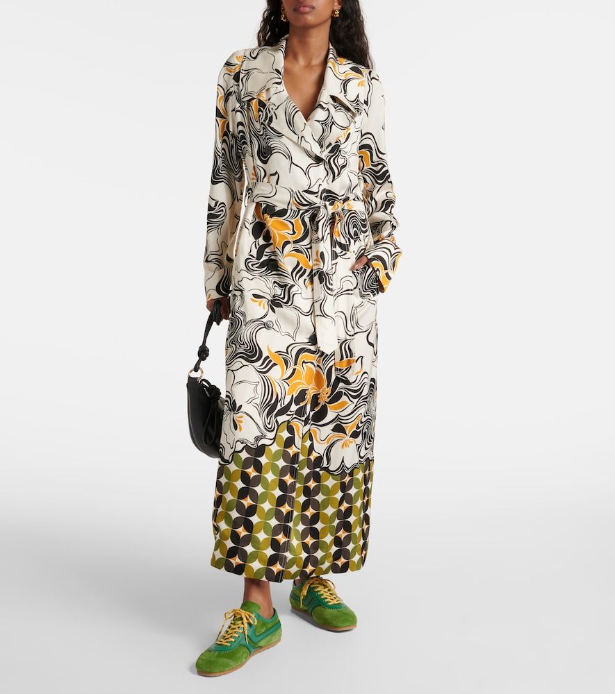 Manteau en satin imprimé - Dries Van Noten - Modalova