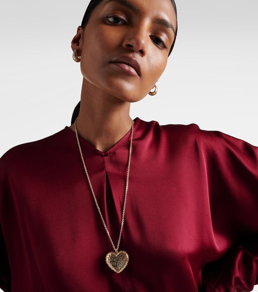 Collier Puffy Icon Wallpaper Heart en or 14 ct et diamants - Sydney Evan - Modalova
