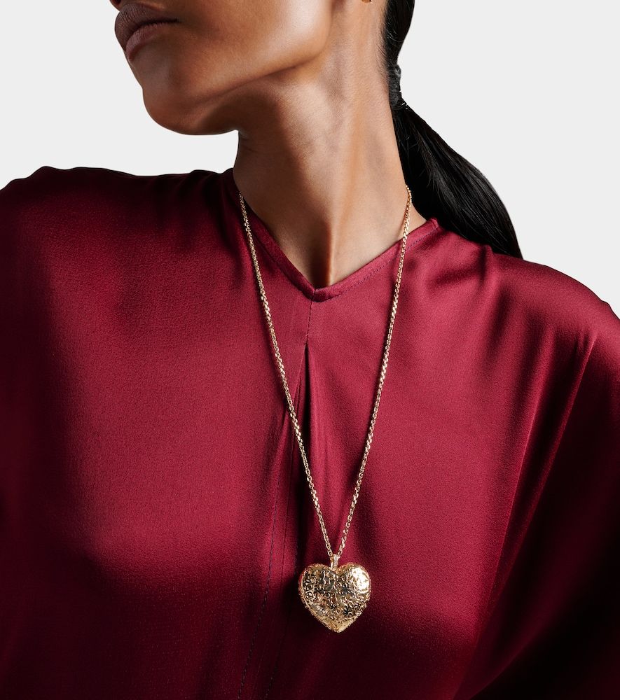 Collier Puffy Icon Wallpaper Heart en or 14 ct et diamants - Sydney Evan - Modalova