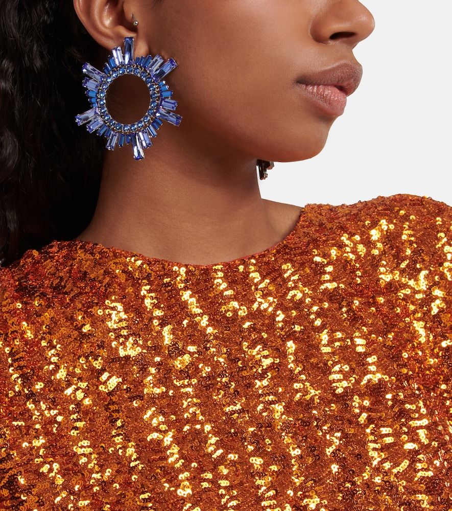 Boucles d'oreilles Begum à cristaux - Amina Muaddi - Modalova