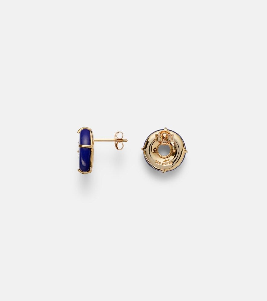 Boucles d’oreilles en or 14 ct, lapis-lazuli et diamants - Mateo - Modalova