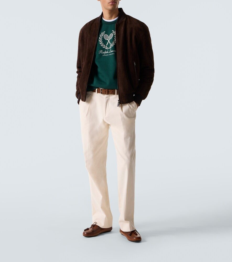 Sweat-shirt en coton et cachemire à logo - Ralph Lauren Purple Label - Modalova