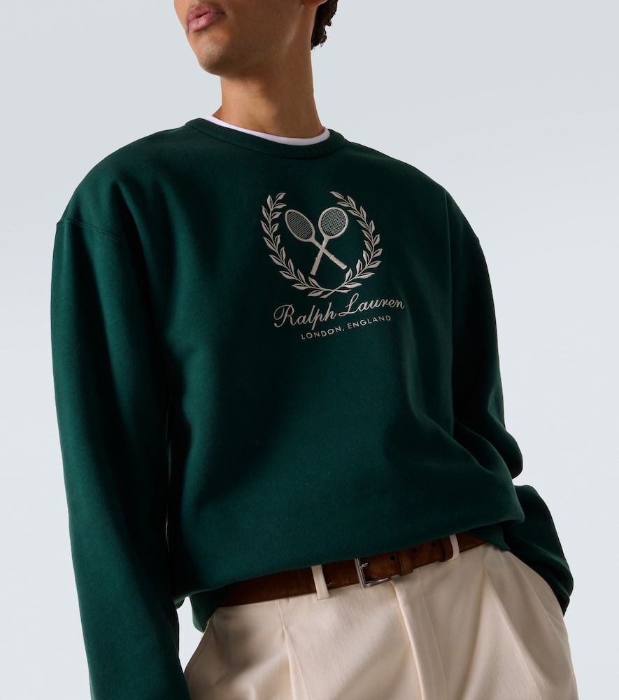 Sweat-shirt en coton et cachemire à logo - Ralph Lauren Purple Label - Modalova