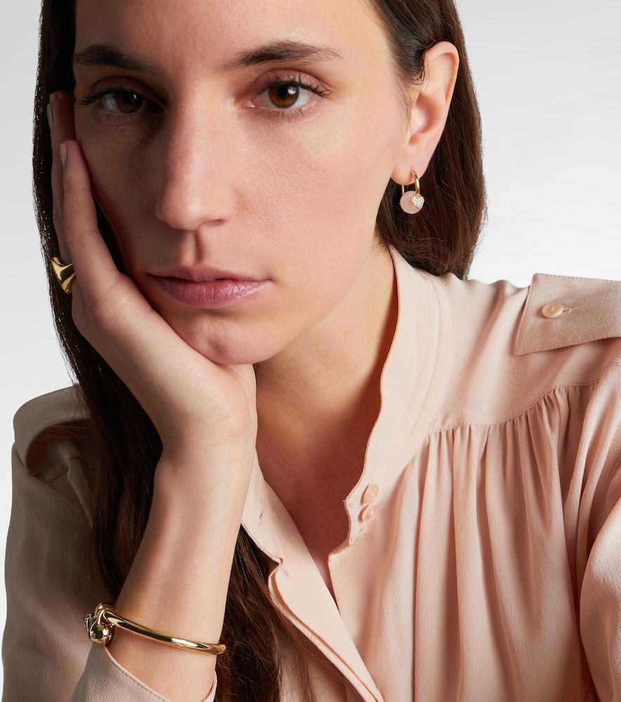 Boucles d’oreilles en or 14 ct (585/1000) avec diamants et morganites - Sydney Evan - Modalova