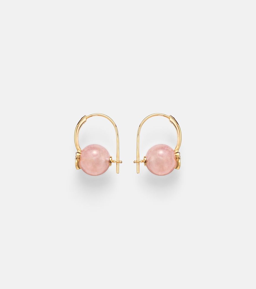 Boucles d’oreilles en or 14 ct (585/1000) avec diamants et morganites - Sydney Evan - Modalova