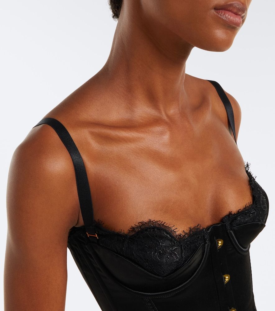Top bustier Samya en satin et dentelle - Maria Lucia Hohan - Modalova