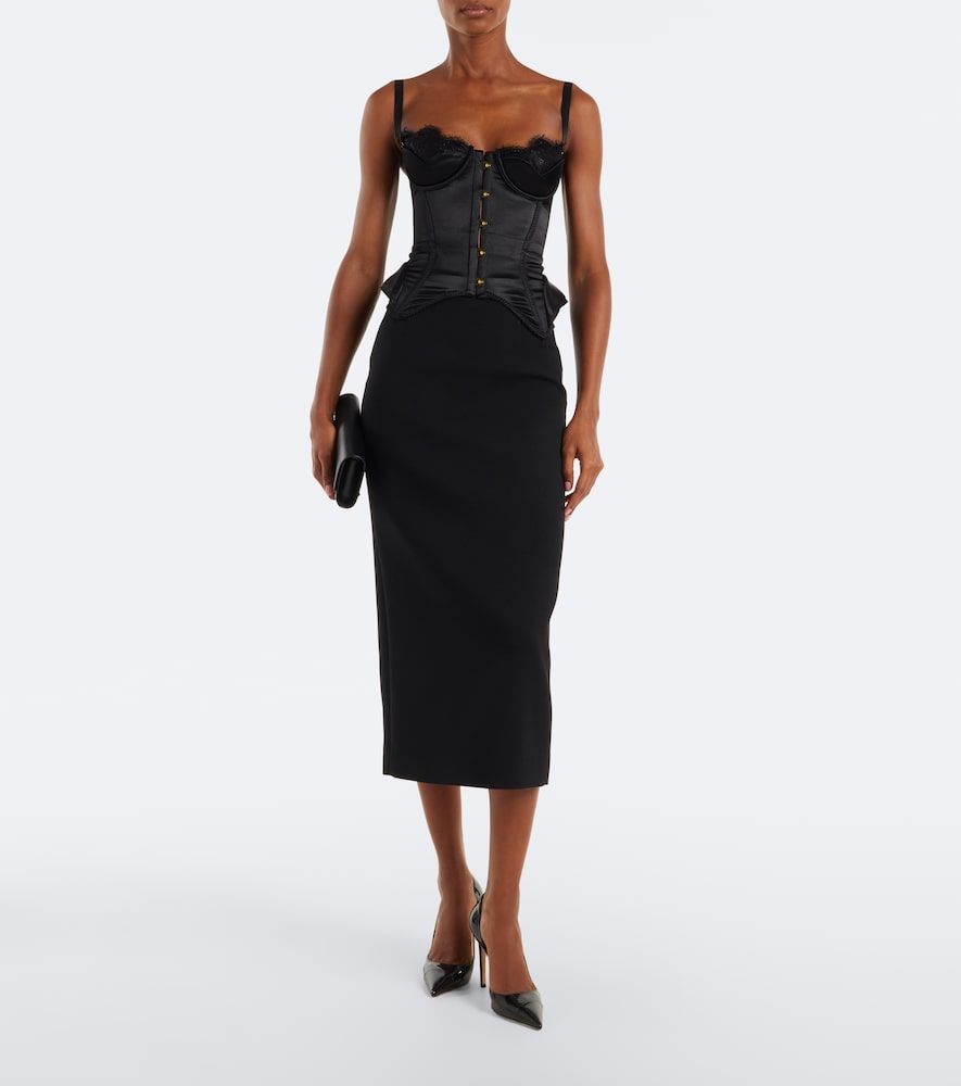 Top bustier Samya en satin et dentelle - Maria Lucia Hohan - Modalova