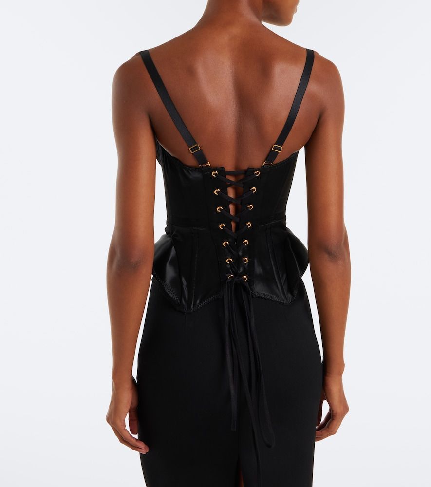 Top bustier Samya en satin et dentelle - Maria Lucia Hohan - Modalova