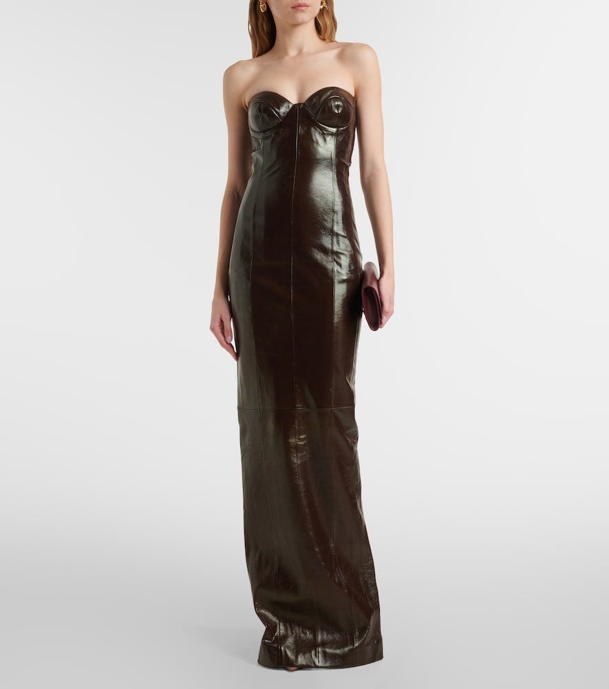 Robe longue Rochelle en cuir - The New Arrivals Ilkyaz Ozel - Modalova