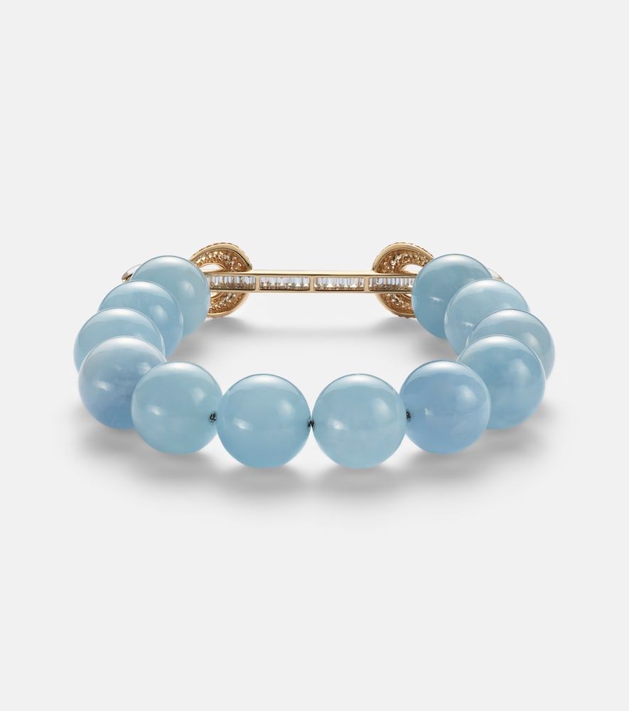 Bracelet Chakra en or 18 ct à aigues-marines et pierres précieuses - Ananya - Modalova