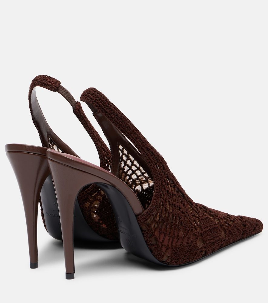 Escarpins slingback en cuir et crochet - Magda Butrym - Modalova