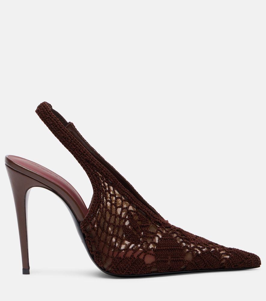 Escarpins slingback en cuir et crochet - Magda Butrym - Modalova