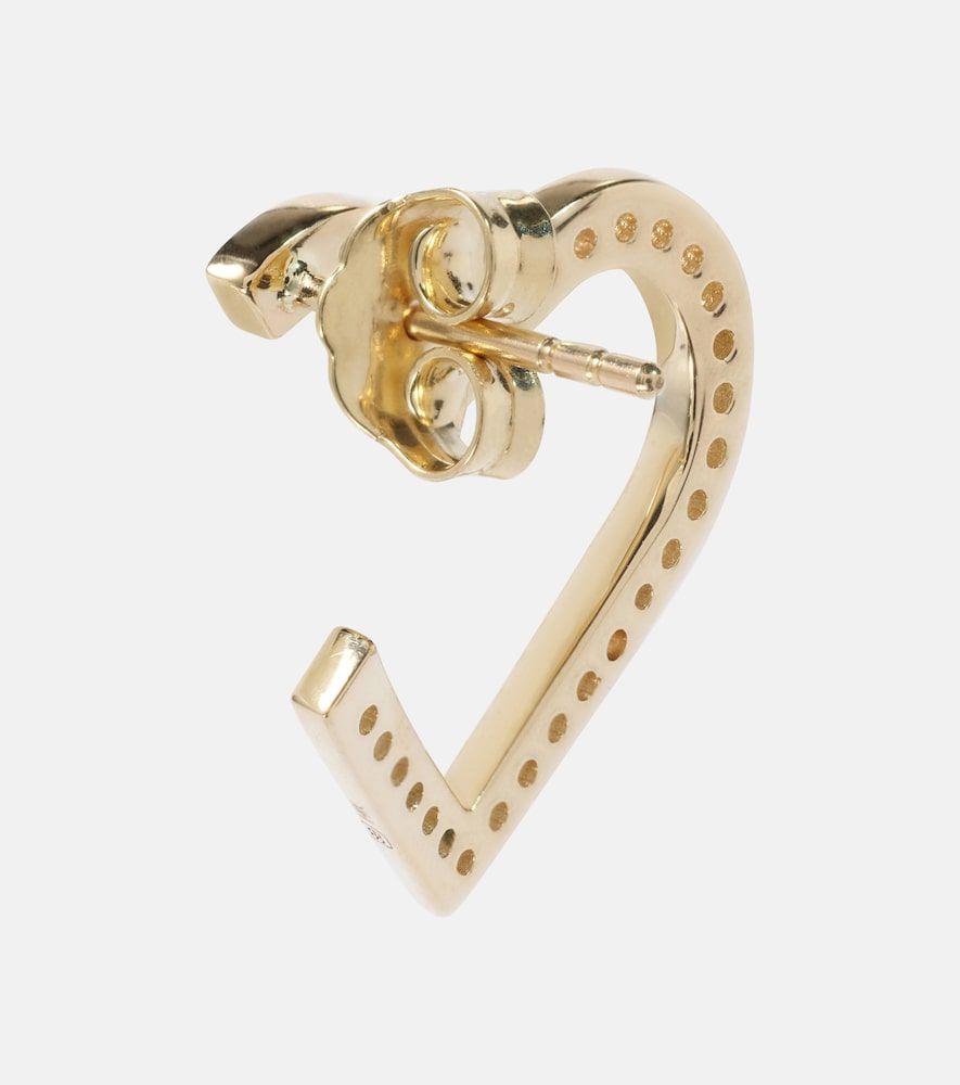 Boucles d'oreilles Heart en or 14 ct et diamants - Sydney Evan - Modalova