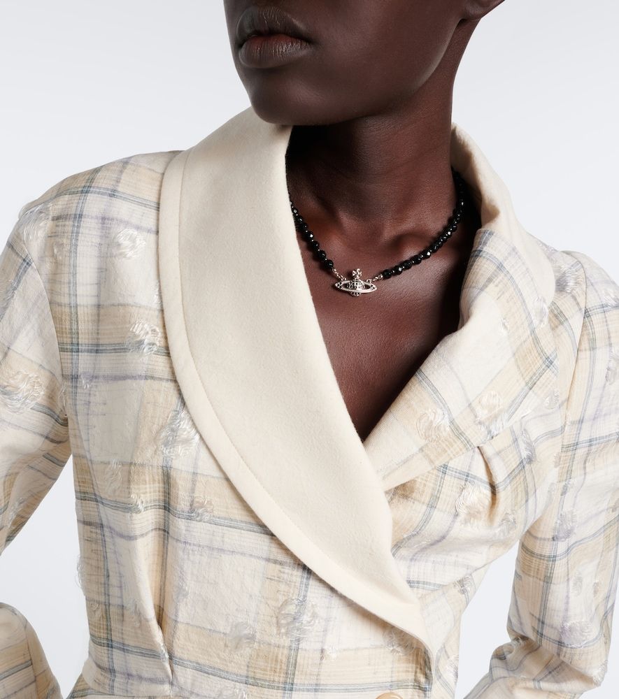 Collier ras-de-cou Messaline à cristaux - Vivienne Westwood - Modalova