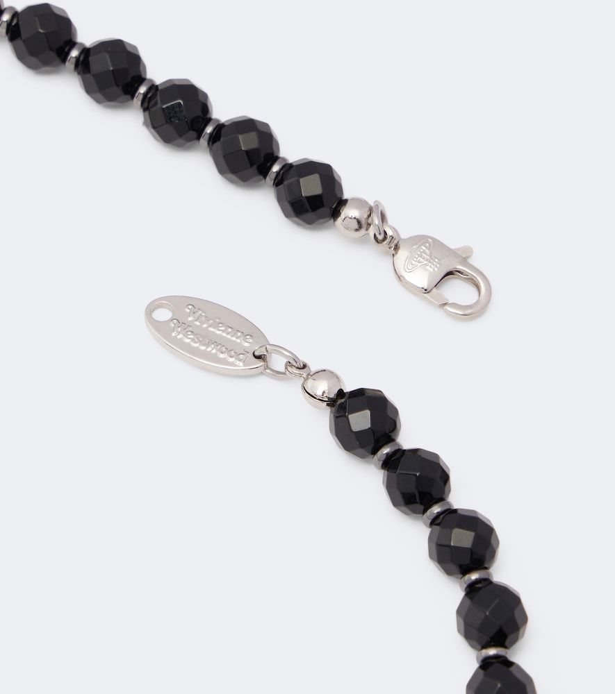 Collier ras-de-cou Messaline à cristaux - Vivienne Westwood - Modalova