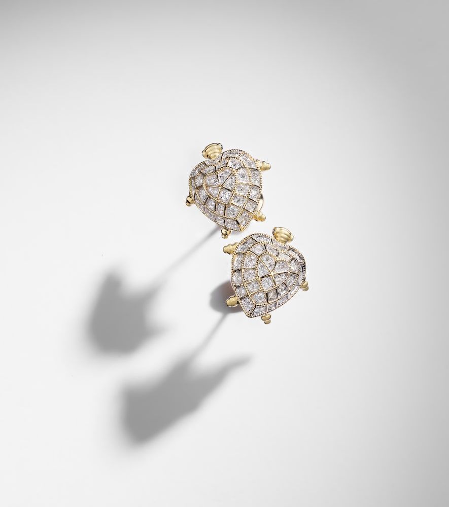 Yvonne Léon Boucles d’oreilles Tortue Coeur en or 9 ct et diamants - Yvonne Leon - Modalova