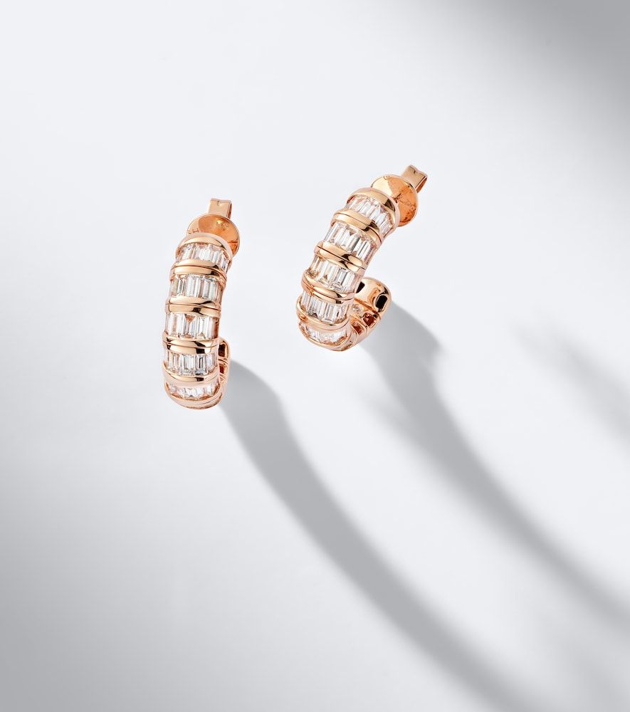 Boucles d'oreilles Hugie en or rose 18 ct et diamants - Shay Jewelry - Modalova