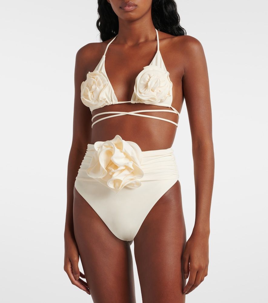Haut de bikini triangle à fleurs - Magda Butrym - Modalova
