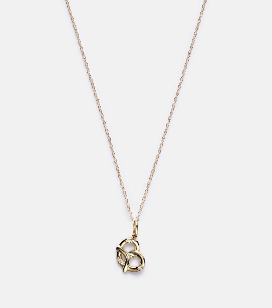 Collier Salt To My Pretzel en or 10 ct et diamants - Stone and Strand - Modalova