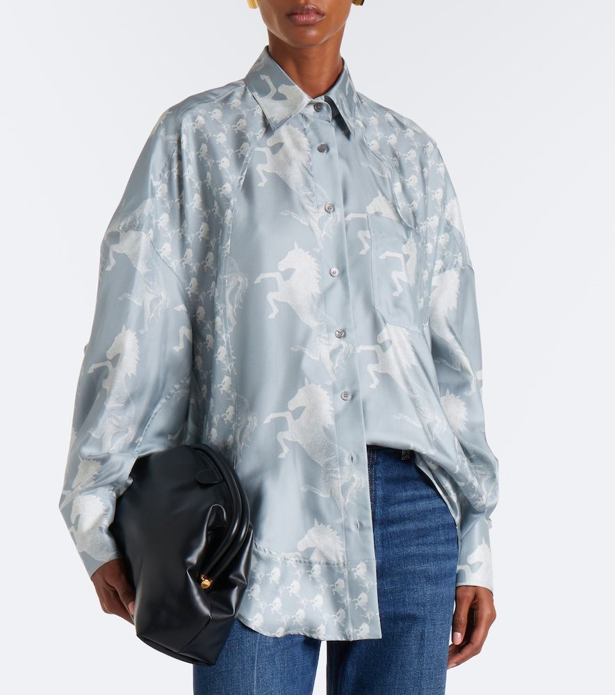 Chemise en satin de soie à imprimé - Stella McCartney - Modalova