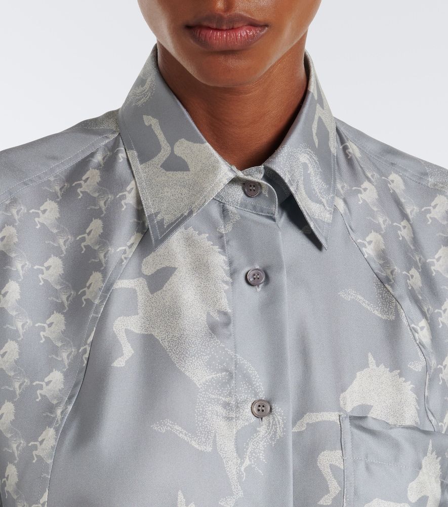 Chemise en satin de soie à imprimé - Stella McCartney - Modalova