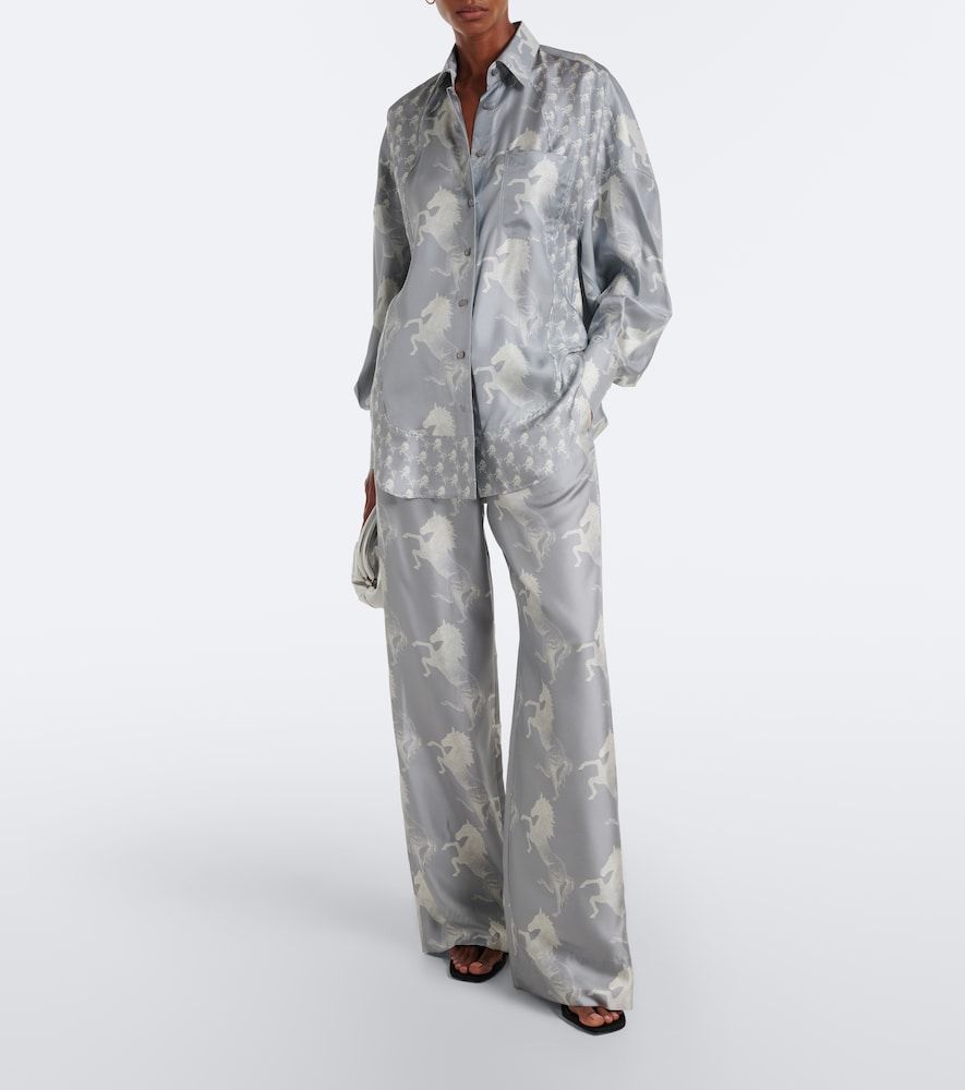 Chemise en satin de soie à imprimé - Stella McCartney - Modalova