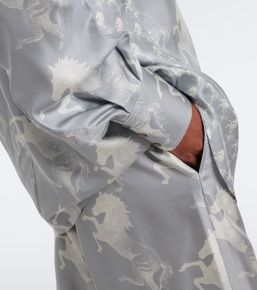 Chemise en satin de soie à imprimé - Stella McCartney - Modalova