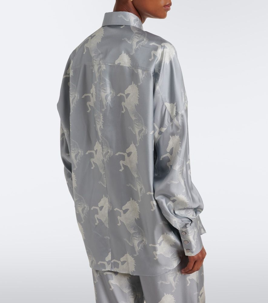 Chemise en satin de soie à imprimé - Stella McCartney - Modalova