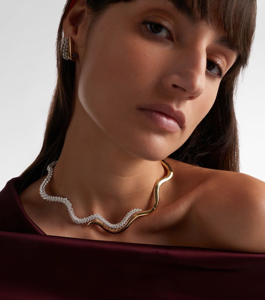 Collier Golden Strada en or blanc et jaune 18 ct et diamants - Yeprem - Modalova