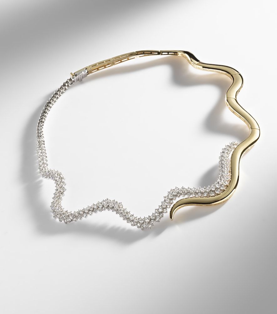Collier Golden Strada en or blanc et jaune 18 ct et diamants - Yeprem - Modalova