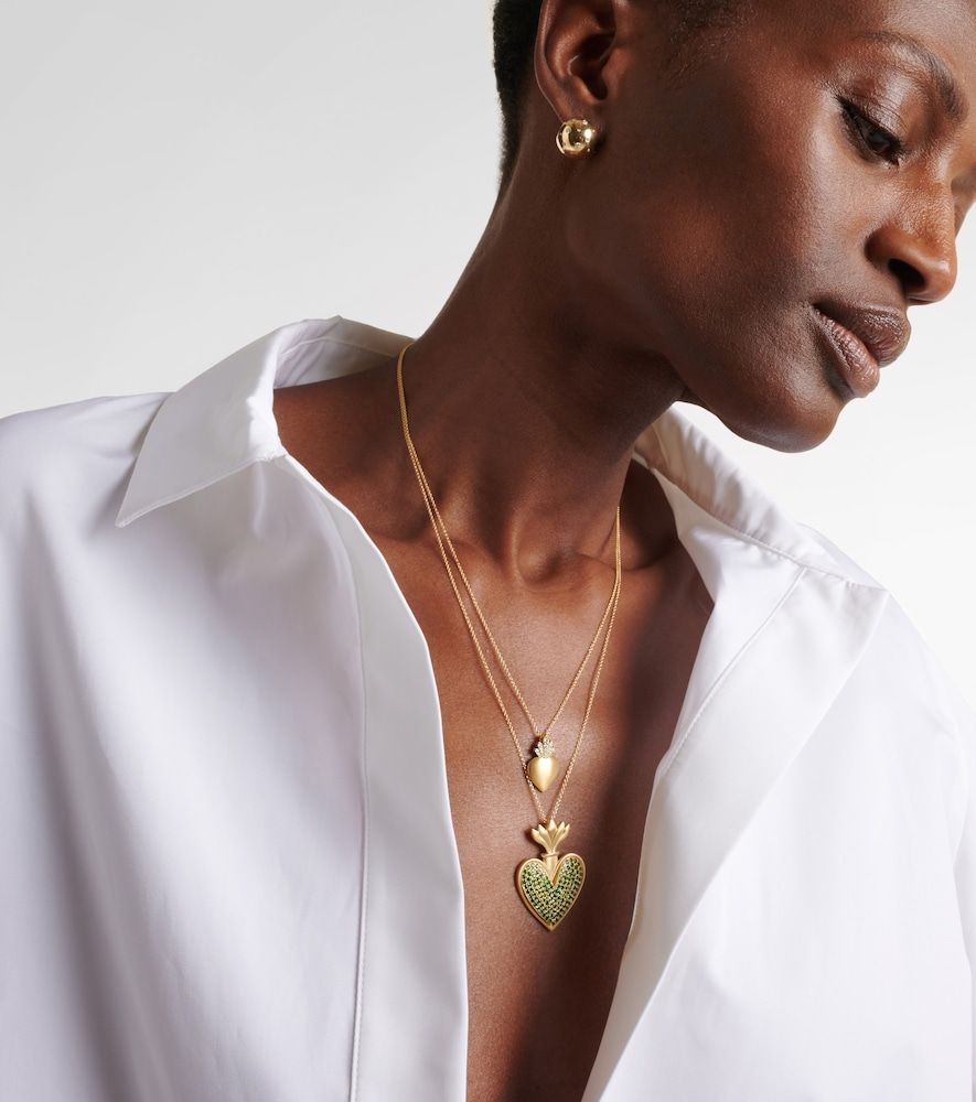Collier Blowing Heart en or 18 ct et tsavorites - Ileana Makri - Modalova