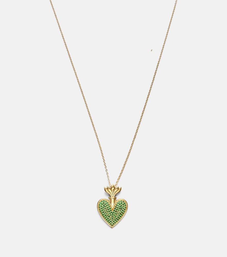 Collier Blowing Heart en or 18 ct et tsavorites - Ileana Makri - Modalova