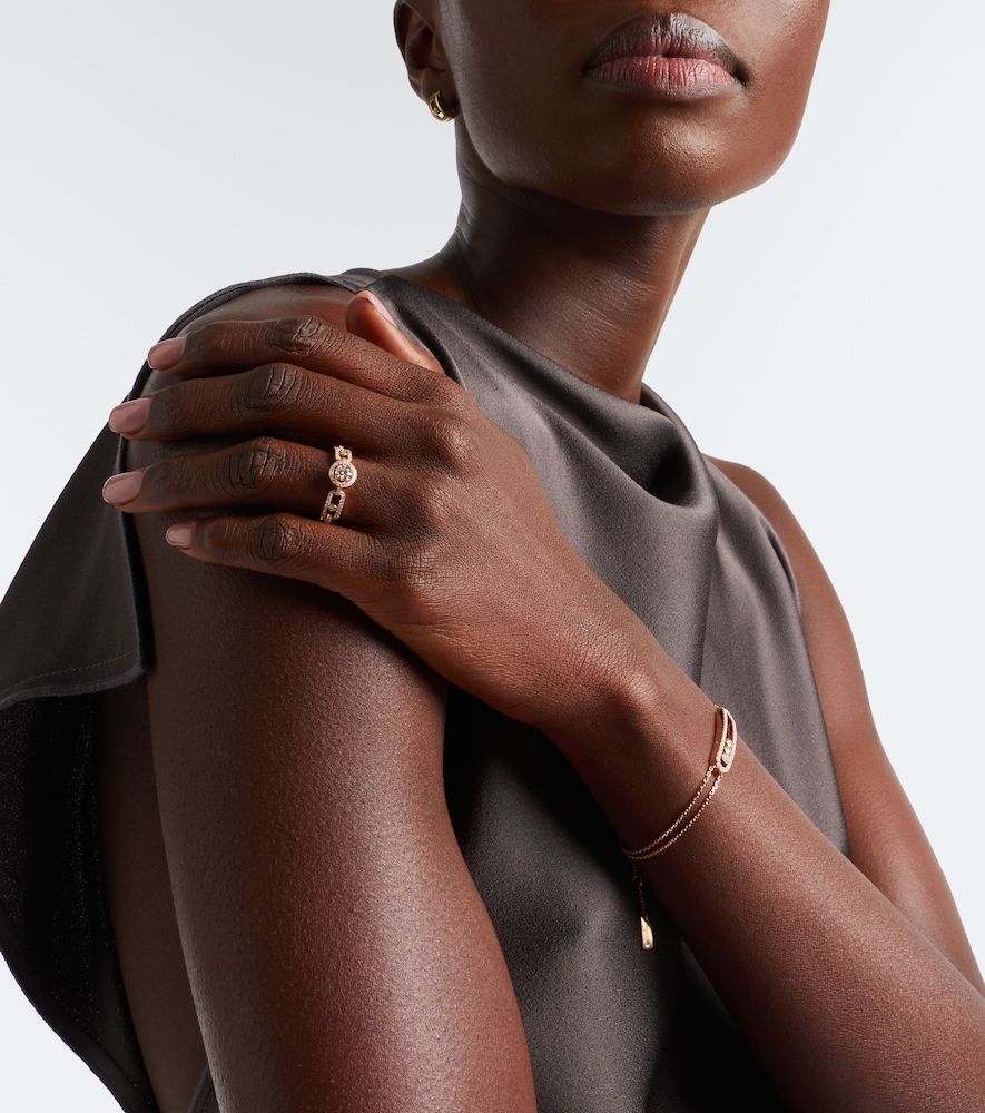 Bague Move Link Small en or rose 18 ct et diamants - Messika - Modalova