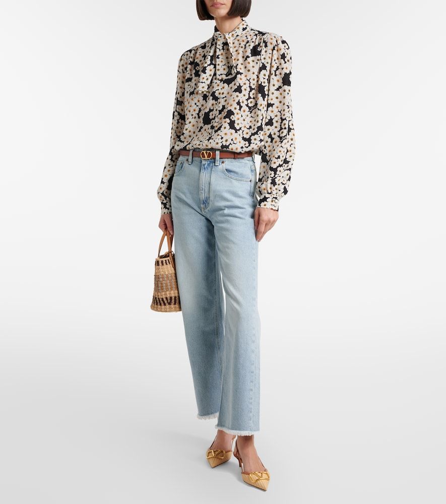 Escarpins slingback VLogo en raphia et cuir - Valentino Garavani - Modalova