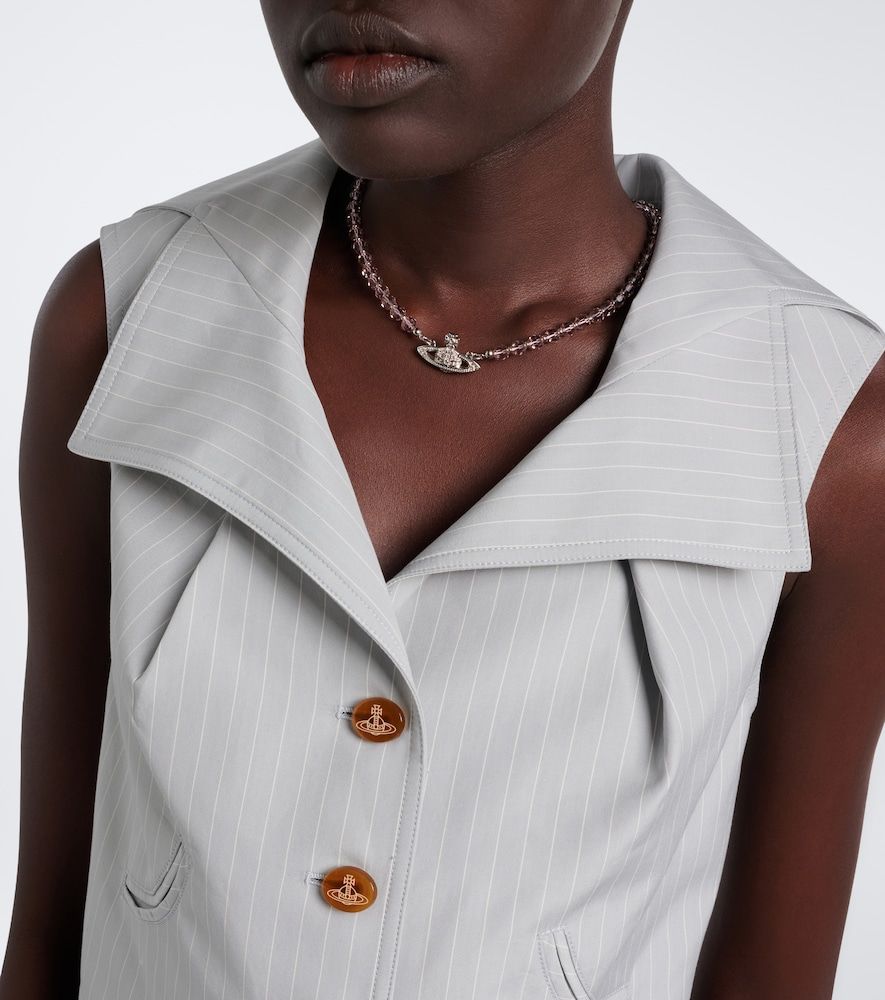 Collier ras-de-cou Messaline à cristaux - Vivienne Westwood - Modalova