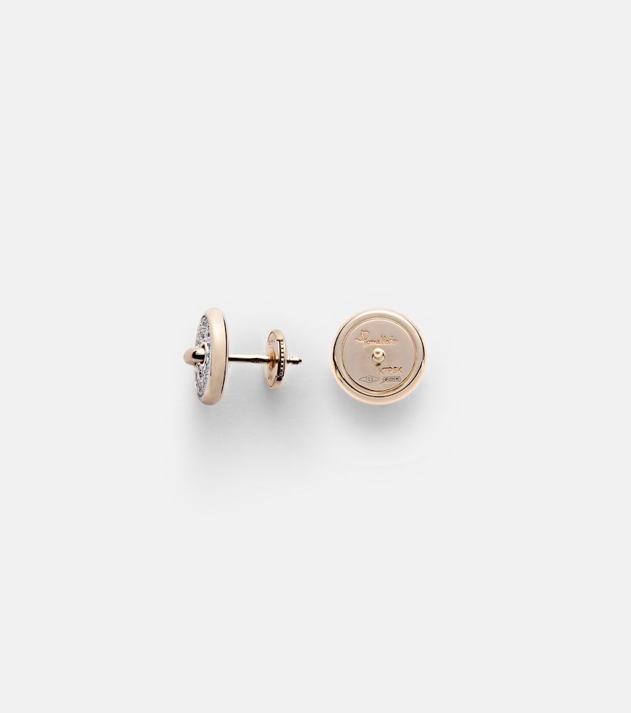 Boucles d'oreilles Pom Pom Dot en rhodium plaqué or rose 18 ct et diamants - Pomellato - Modalova