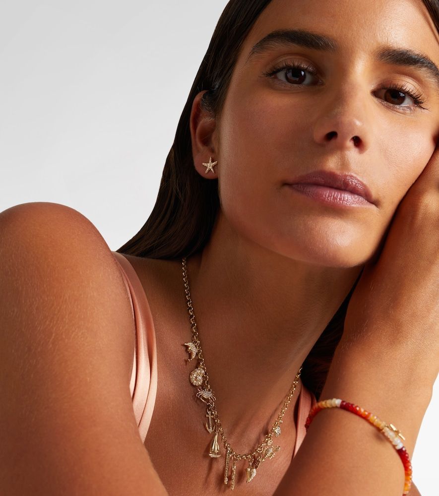 Boucles d'oreilles Starfish en or 14 ct et diamants - Sydney Evan - Modalova
