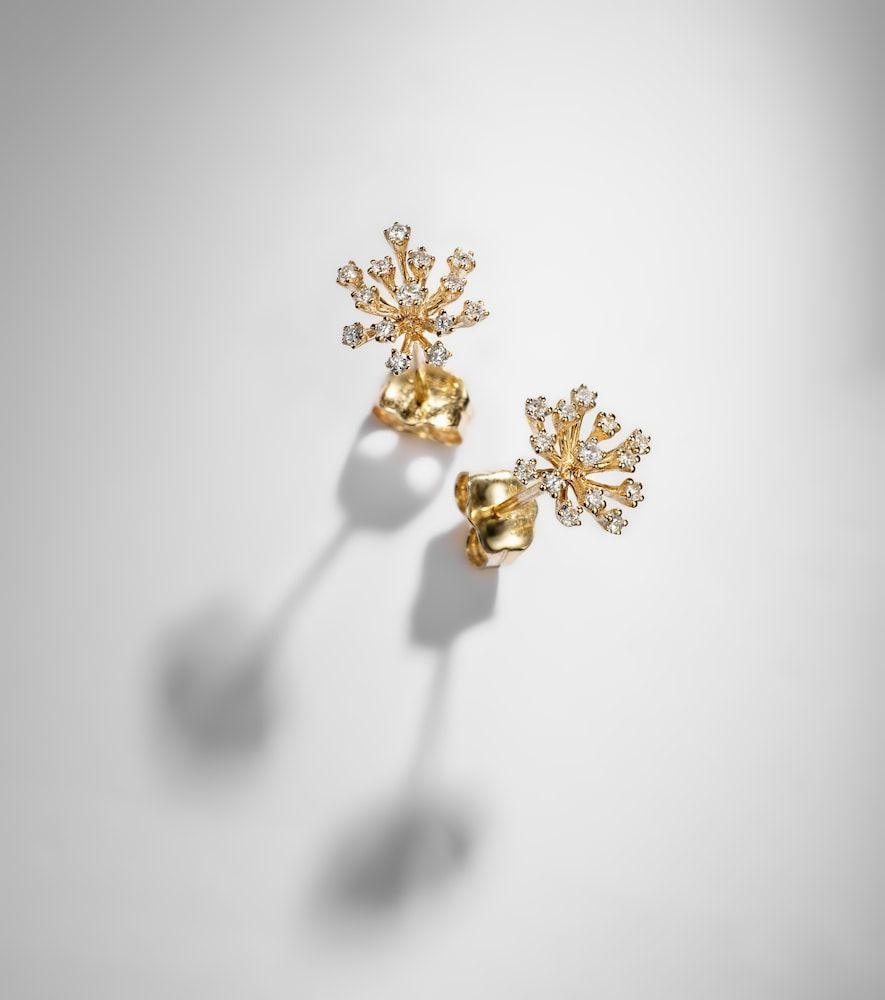 Boucles d’oreilles Burst Small en or 14 ct et diamants - Sydney Evan - Modalova