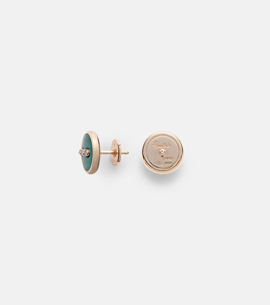 Boucles d'oreilles Pom Pom Dot en or rose 18 ct, malachite et diamants - Pomellato - Modalova