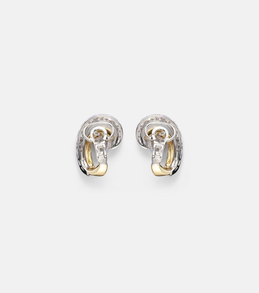 Boucles d'oreilles Golden Strada en or jaune et blanc 18 ct et diamants - Yeprem - Modalova