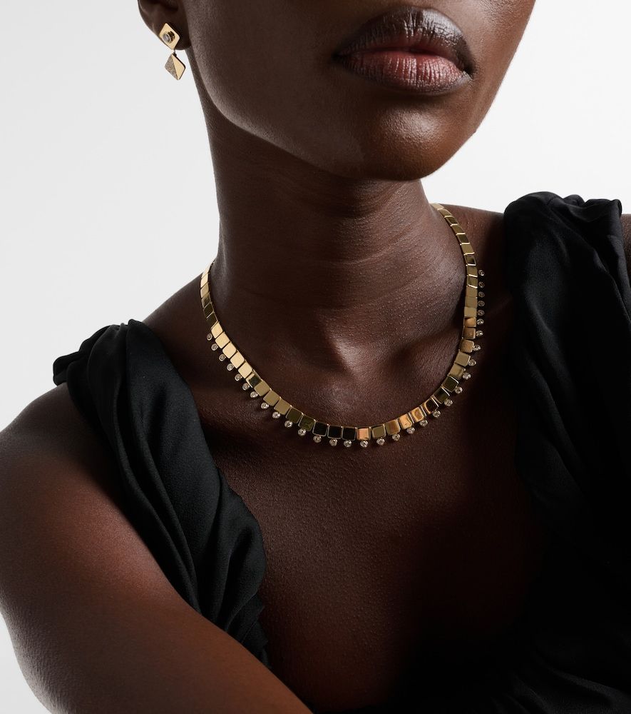 Collier Floating Diamond Medium en or 18 ct et diamants - Ileana Makri - Modalova