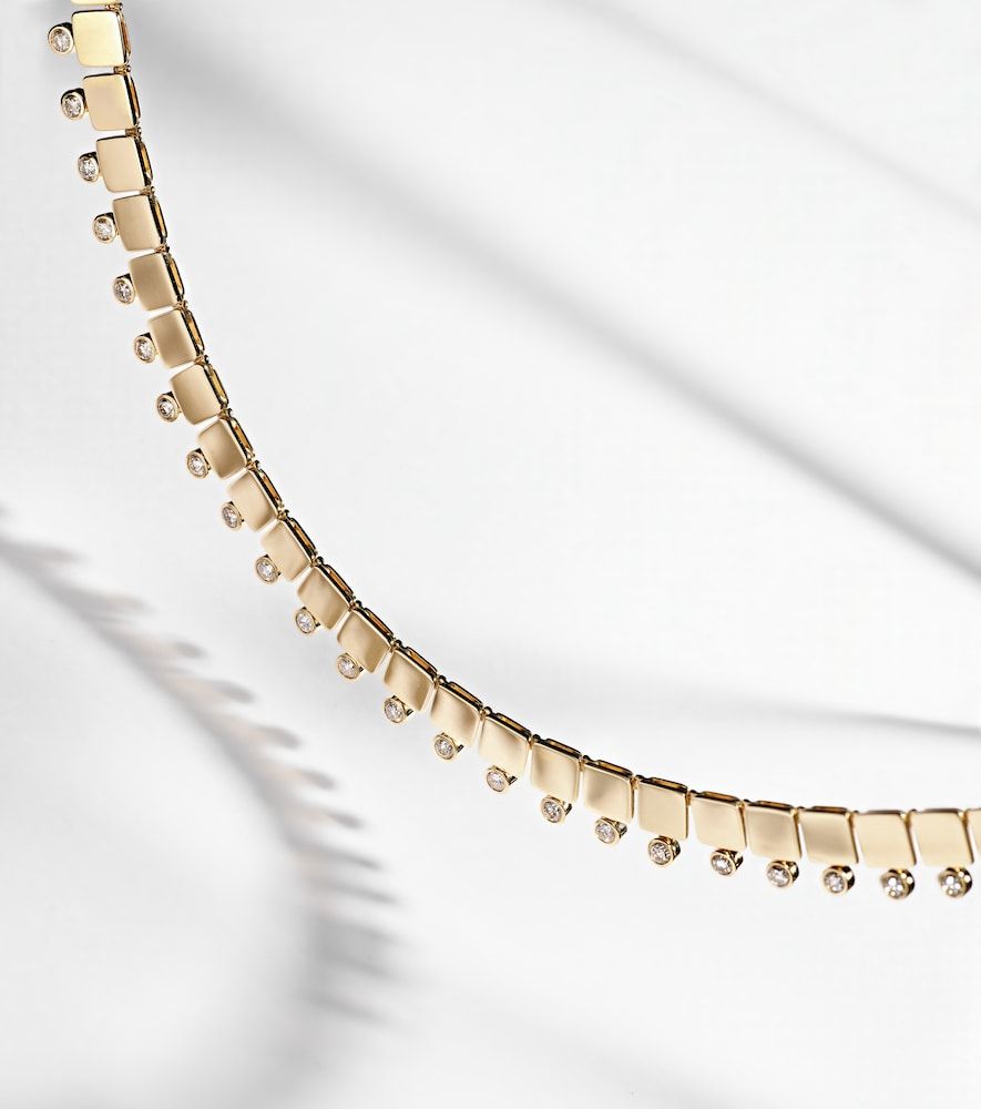 Collier Floating Diamond Medium en or 18 ct et diamants - Ileana Makri - Modalova