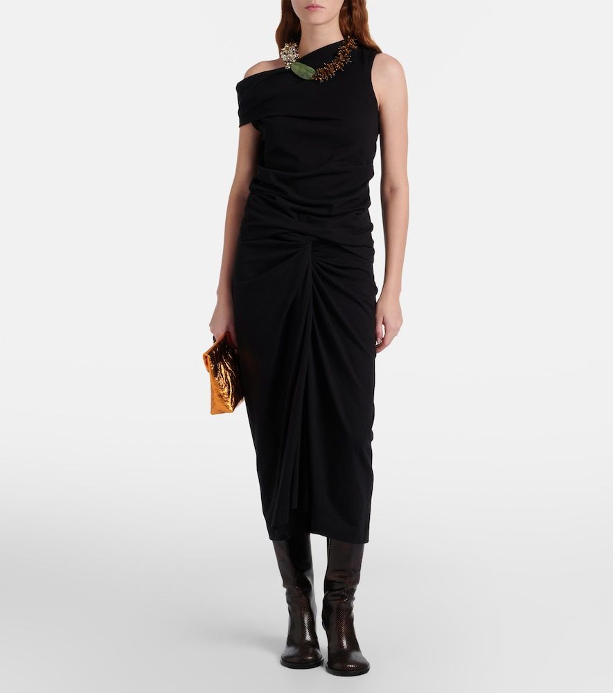 Jupe midi froncée en coton - Dries Van Noten - Modalova
