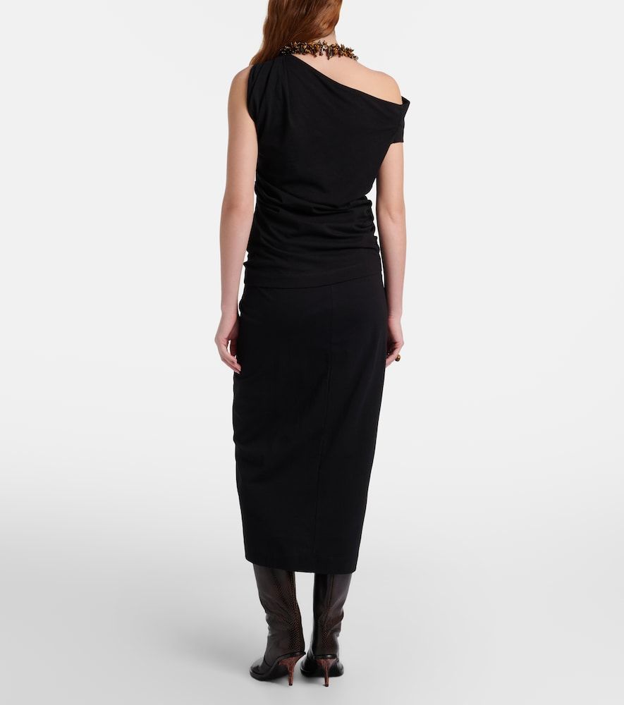 Jupe midi froncée en coton - Dries Van Noten - Modalova